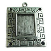 Zinc Alloy Cabochon Settings, Rectangle 31x23mm Hole:2mm, Sold by Bag