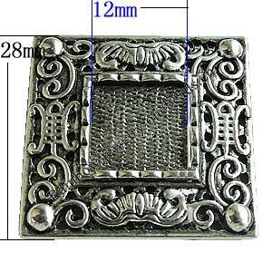 Zinc Alloy Cabochon Settings, Rectangle 35x24mm, Sold by Bag