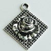 Zinc Alloy Pendant, Lead-free Diamond 39x34mm Hole:3.5mm, Sold by Bag