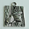Pendant Zinc Alloy Jewelry Findings Lead-free, Rectangle 35x25mm Hole:3.5mm, Sold by Bag