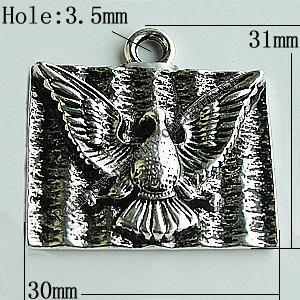 Pendant Zinc Alloy Jewelry Findings Lead-free, 31x30mm Hole:3.5mm, Sold by Bag