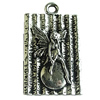 Pendant Zinc Alloy Jewelry Findings Lead-free, Rectangle 42x25mm Hole:3.5mm, Sold by Bag