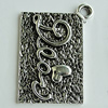 Pendant Zinc Alloy Jewelry Findings Lead-free, Rectangle 40x30mm Hole:3.5mm, Sold by Bag