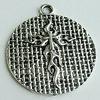 Pendant Zinc Alloy Jewelry Findings Lead-free, Flat Round 45x39mm Hole:3.5mm, Sold by Bag