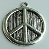 Pendant Zinc Alloy Jewelry Findings Lead-free, Flat Round 45x39mm Hole:3.5mm, Sold by Bag