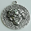Pendant Zinc Alloy Jewelry Findings Lead-free, Flat Round 45x39mm Hole:3.5mm, Sold by Bag