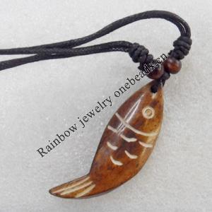 Tibetan Yak Bone Necklace，18x55mm，Sold by Dozen