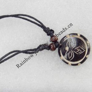 Tibetan Yak Bone Necklace，29mm，Sold by Dozen