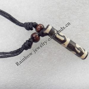 Tibetan Yak Bone Necklace，8x38mm，Sold by Dozen