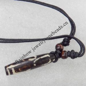 Tibetan Yak Bone Necklace，9x40mm，Sold by Dozen