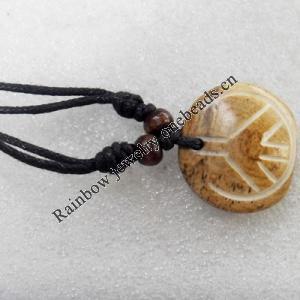 Tibetan Yak Bone Necklace，28mm，Sold by Dozen