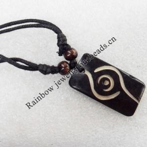 Tibetan Yak Bone Necklace，22x36mm，Sold by Dozen