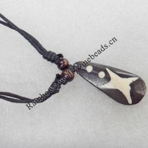 Tibetan Yak Bone Necklace，18x42mm，Sold by Dozen