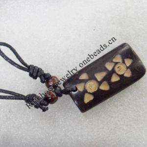 Tibetan Yak Bone Necklace，21x42mm，Sold by Dozen