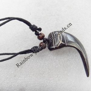 Tibetan Yak Bone Necklace，21x47mm，Sold by Dozen