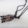 Tibetan Yak Bone Necklace，21x40mm，Sold by Dozen