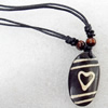 Tibetan Yak Bone Necklace，23x40mm，Sold by Dozen