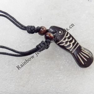 Tibetan Yak Bone Necklace，15x42mm，Sold by Dozen