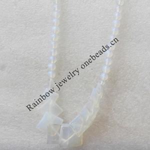 Moonstone Necklace，Diamond，12-26mm, Sold per 17.7Inch Strand