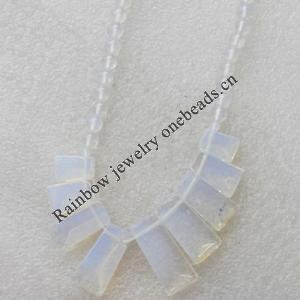 Moonstone Necklace，Rectangle，10x13-13x26mm, Sold per 17.7Inch Strand