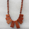 Gold Sand Stone Necklace，Rectangle，10x14-13x30mm, Sold per 17.7Inch Strand