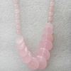 Rose Quartz Necklace，Flat Round，10-20mm, Sold per 17.7Inch Strand