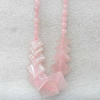 Rose Quartz Necklace，Diamond，12-26mm, Sold per 17.7Inch Strand