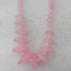 Rose Quartz Necklace，Flat Round，10-20mm, Sold per 17.7Inch Strand