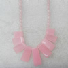 Rose Quartz Necklace，Rectangle，14x10-30x13mm, Sold per 17.7Inch Strand