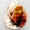 Natural Shell Pendant with Inner Flower, 54x71mm, Hole:Approx 2mm, Sold by PC