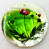 Natural Shell Pendant with Inner Flower, Flat Round, 60mm, Hole:Approx 2mm, Sold by PC