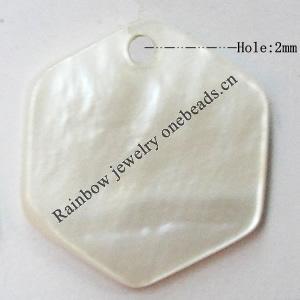 Shell Pendant, 19x17mm, Hole:Approx 2mm, Sold by Bag