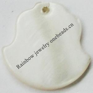 Shell Pendant, 19x18mm, Hole:Approx 1.5mm, Sold by Bag