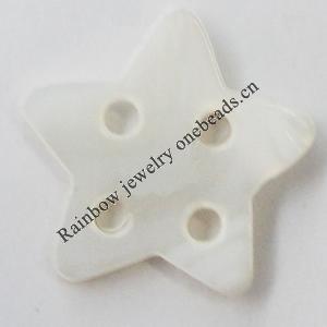 Shell Button, 18mm, Hole:Approx 2mm, Sold by Bag