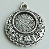 Zinc Alloy Cabochon Settings, Flat Round 23x19mm Hole:2mm, Sold by Bag