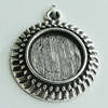 Zinc Alloy Cabochon Settings, Flat Round 24x20mm Hole:2mm, Sold by Bag