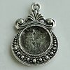 Zinc Alloy Cabochon Settings, 29x20mm Hole:2.5mm, Sold by Bag