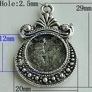 Zinc Alloy Cabochon Settings, 29x20mm Hole:2.5mm, Sold by Bag