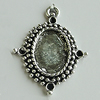 Zinc Alloy Cabochon Settings, 30x23mm Hole:2mm, Sold by Bag