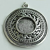 Zinc Alloy Cabochon Settings, Flat Round 30x27mm Hole:2mm, Sold by Bag