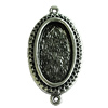 Zinc Alloy Cabochon Settings, Flat Oval 35x18mm Hole:1.5mm, Sold by Bag