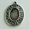 Zinc Alloy Cabochon Settings, Flat Oval 30x23mm Hole:2mm, Sold by Bag