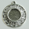 Zinc Alloy Cabochon Settings, Flat Round 29x26mm Hole:2mm, Sold by Bag