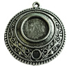 Zinc Alloy Cabochon Settings, Flat Round 33x30mm Hole:2mm, Sold by Bag