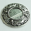 Zinc Alloy Cabochon Settings, Flat Round 26mm, Sold by Bag