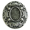 Zinc Alloy Cabochon Settings, Flat Oval 31x27mm, Sold by Bag