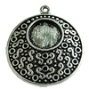 Zinc Alloy Cabochon Settings, Flat Round 33x29mm Hole:2mm, Sold by Bag