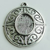 Zinc Alloy Cabochon Settings, Flat Round 33x25mm Hole:2mm, Sold by Bag