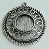 Zinc Alloy Cabochon Settings, Flat Round 34x31mm Hole:2mm, Sold by Bag