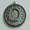 Zinc Alloy Cabochon Settings, Flat Oval 36x29mm Hole:2mm, Sold by Bag